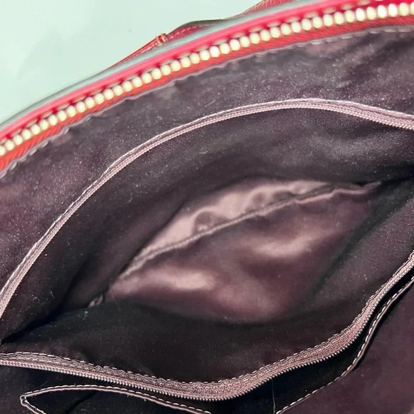 Coach red patent leather bright red tote purse OS - Picture 9 of 12